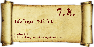 Tényi Márk névjegykártya